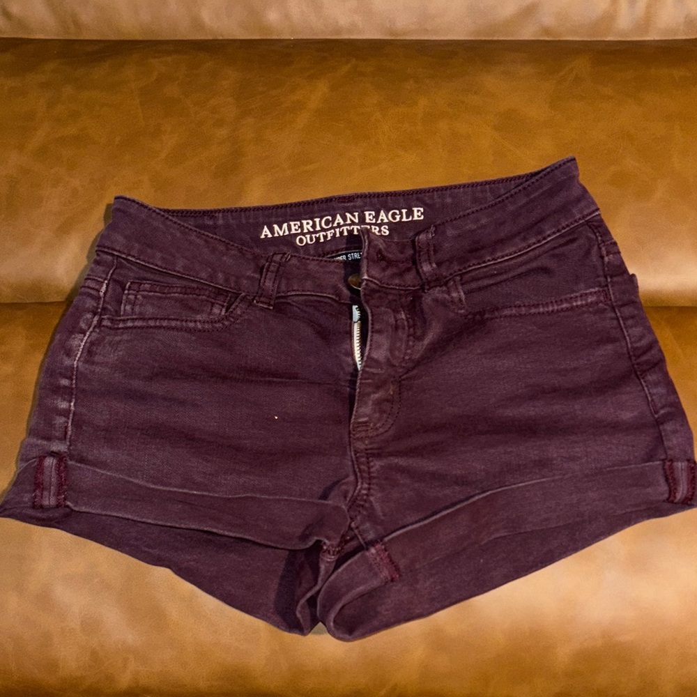 American Eagle Outfitters Women's Dark Purple Jean Shorts